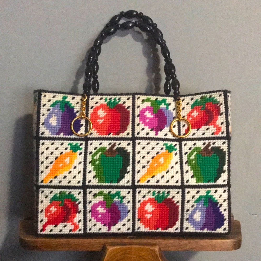 Vintage Handmade Grandma Square Fruit Bag